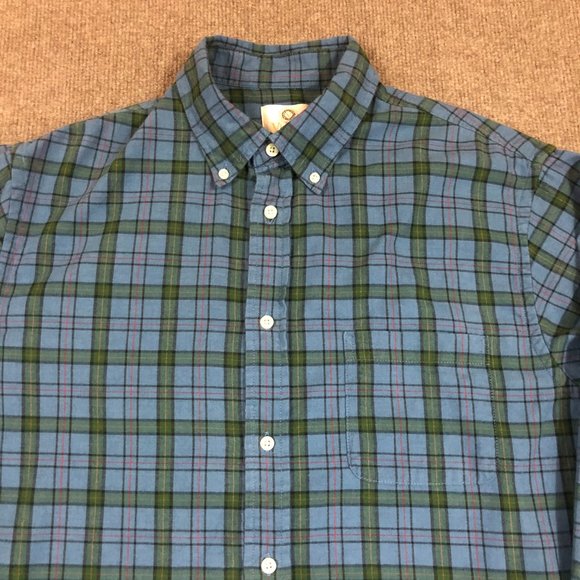 Viyella Button Down Long Sleeve Shirt Men's Size Large 16-16 1/2 Blue/Green - Picture 2 of 4